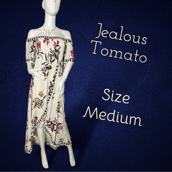 Jealous Tomato Romantic Flowing Floral Sundress With Hi Low Parted Hem Size Med - Picture 11 of 14